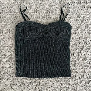 Sparkly striped crop top